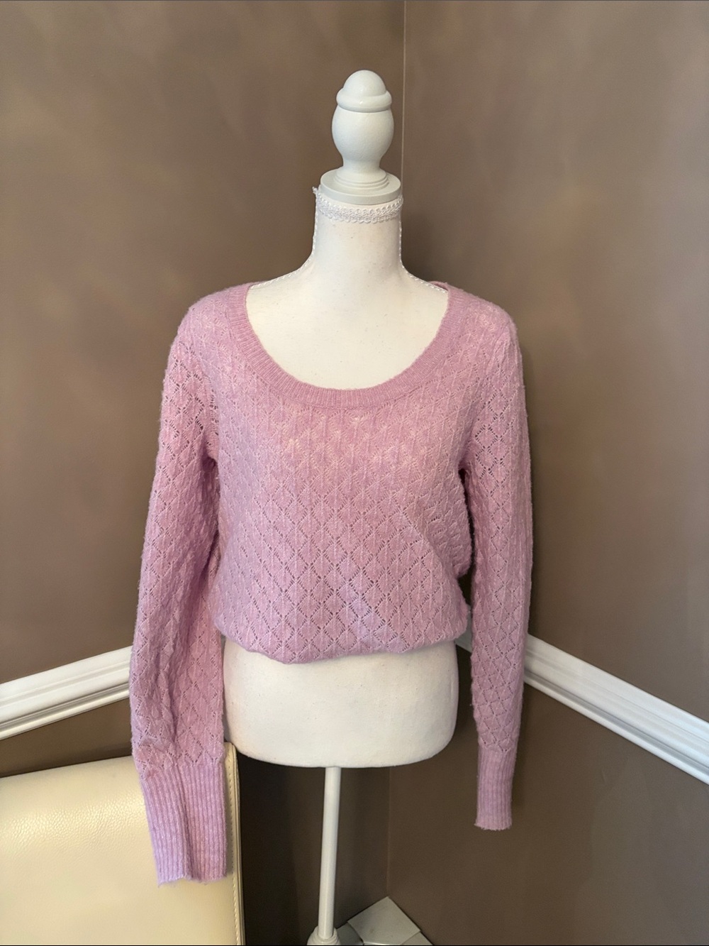 Old Navy Dusty Pink Scoop Neck Knit Sweater